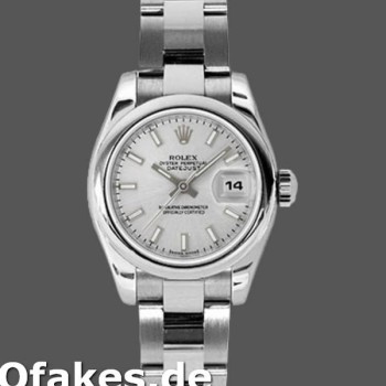 Super Clone Women's Rolex Datejust 26mm Women's-179160-Silver Index Dial-Domed Bezel Silver