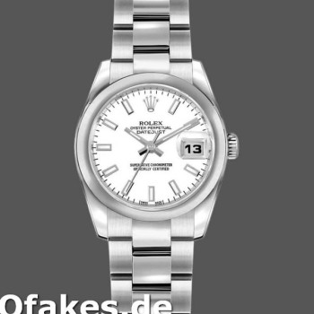 Super Clone Women's Rolex Datejust 26mm Women's-179160-White Index Dial-Domed Bezel White