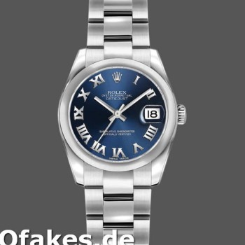 Super Clone Women's Rolex Datejust 26mm Women's-179160-Blue Roman Dial-Oyster Bracelet Blue