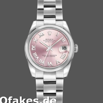 Super Clone Women's Rolex Datejust 26mm Women's-179160-Pink Roman Dial-Oyster Bracelet Pink