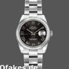 Super Clone Women's Rolex Datejust 26mm Women's-179160-Black Roman Dial-Sunbeam-Oyster Bracelet Black
