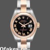 Super Clone Women's Rolex Datejust 26mm Women's-179161-Black Roman Dial-Stainless Steel & Everose Gold Black