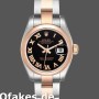 Super Clone Women's Rolex Datejust 26mm Women's-179161-Black Roman Dial-Stainless Steel & Everose Gold Black