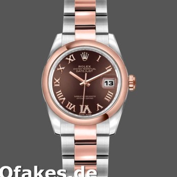 Super Clone Women's Rolex Datejust 26mm Women's-179161-Chocolate Brown Dial-Stainless Steel & Everose Gold Chocolate Brown