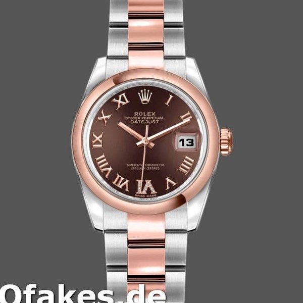 Super Clone Women's Rolex Datejust 26mm Women's-179161-Chocolate Brown Dial-Stainless Steel & Everose Gold Chocolate Brown