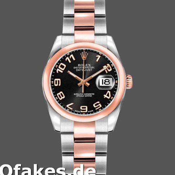 Super Clone Women's Rolex Datejust 26mm Women's-179161-Black Concentric Circle Dial-Stainless Steel & Everose Gold Black