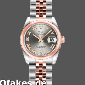 Super Clone Women's Rolex Datejust 26mm Women's-179161-Steel Roman Dial-Stainless Steel & Everose Gold Steel<br />
