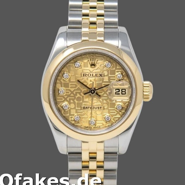 Super Clone Women's Rolex Datejust-179163, 26mm, Champagne Jubilee Diamond Dial, Domed Bezel, Lady Champagne
