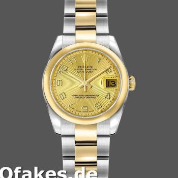 Super Clone Women's Rolex Datejust-179163, 26mm, Concentric Circle Champagne Dial, Domed Bezel, Lady Champagne