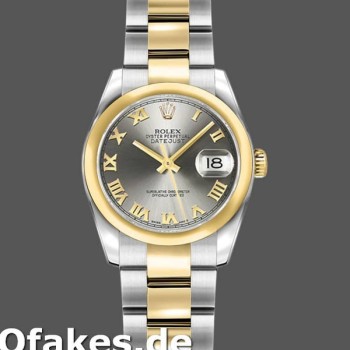 Super Clone Women's Rolex Datejust 26mm Women's-179163-Grey Dial-Domed Dezel Grey
