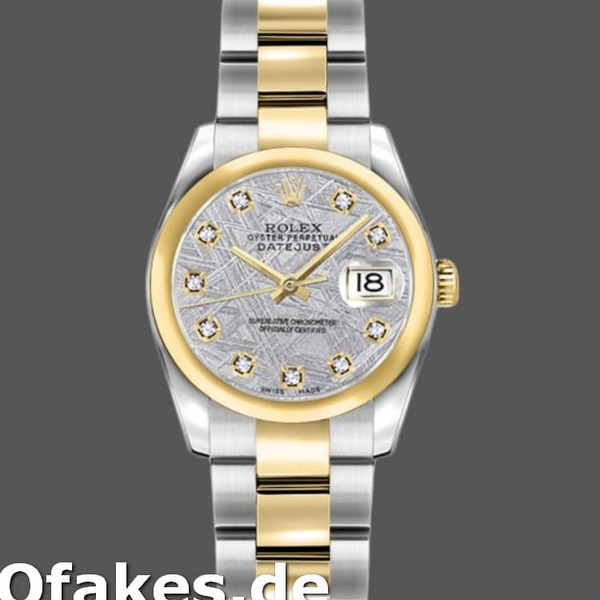 Super Clone Women's Rolex Datejust-179163, 26mm, Meteorite Grey Dial, Domed Bezel, Lady Grey