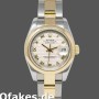 Super Clone Women's Rolex Datejust-179163, 26mm, Pyramid Ivory Dial, Smooth Bezel, Lady Ivory