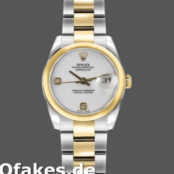 Super Clone Women's Rolex Datejust 26mm Women's-179163-White Dial-Diamond Domed Dezel White