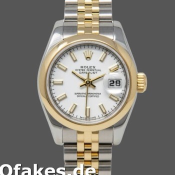 Super Clone Women's Rolex Datejust-179163, 26mm, White Index Dial, Domed Bezel, Lady White