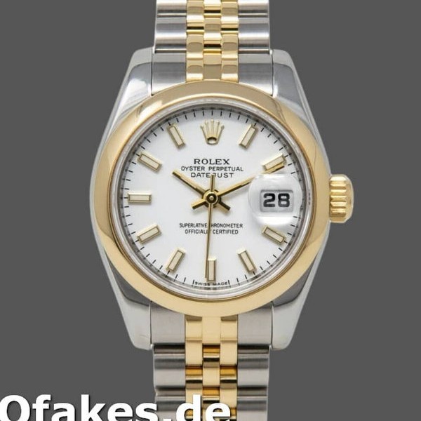 Super Clone Women's Rolex Datejust-179163, 26mm, White Index Dial, Domed Bezel, Lady White