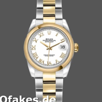 Super Clone Women's Rolex Datejust 26mm Women's-179163-White Roman Numeral Dial White