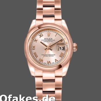 Super Clone Women's Rolex Datejust-179165, 26mm, Everose Gold Pink Roman Dial, Lady Pink