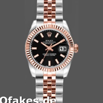 Super Clone Women's Rolex Datejust-179171, 26mm, Black Dial, Fluted Bezel, Lady Black
