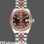 Super Clone Women's Rolex Datejust-179171, 26mm, Chocolate Brown Dial, Fluted Bezel, Lady Chocolate Brown