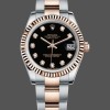 Super Clone Women's Rolex Datejust-179171, 26mm, Diamond Black Dial, Fluted Bezel, Lady Black