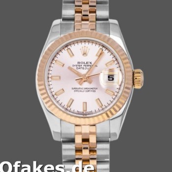 Super Clone Women's Rolex Datejust-179171, 26mm, Pink Dial, Fluted Bezel, Lady Pink