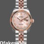 Super Clone Women's Rolex Datejust-179171, 26mm, Pink Roman Numeral Dial, Fluted Bezel, Lady Pink