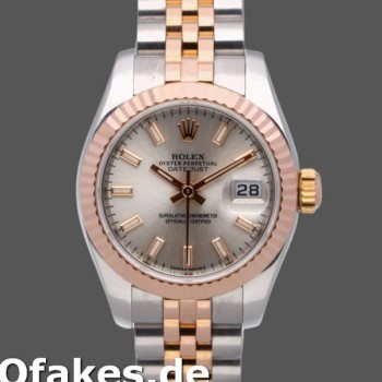 Super Clone Women's Rolex Datejust-179171, 26mm, Silver Dial, Fluted Bezel, Lady Silver