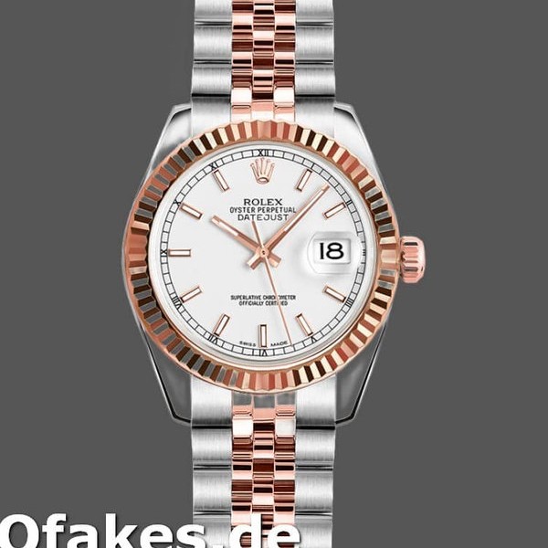 Super Clone Women's Rolex Datejust-179171, 26mm, White Dial, Fluted Bezel, Lady White