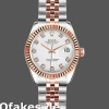 Super Clone Women's Rolex Datejust-179171, 26mm, White Diamond Dial, Fluted Bezel, Lady White