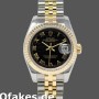 Super Clone Women's Rolex Datejust-179173, 26mm, Black Dial, Fluted Bezel, Lady Black