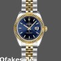 Super Clone Women's Rolex Datejust-179173, 26mm, Blue Index Dial, Fluted Bezel, Lady Blue