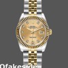 Super Clone Women's Rolex Datejust-179173, 26mm, Champagne Diamond Dial, Fluted Bezel, Lady Champagne
