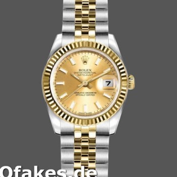 Super Clone Women's Rolex Datejust-179173, 26mm, Champagne Index Dial, Fluted Bezel, Lady Champagne