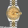 Super Clone Women's Rolex Datejust-179173, 26mm, Crystal Champagne Dial, Fluted Bezel, Lady Champagne