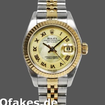 Super Clone Women's Rolex Datejust-179173, 26mm, Decorated Mother‑of‑Pearl Champagne Dial, Lady MOP