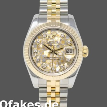 Super Clone Women's Rolex Datejust-179173, 26mm, Jubilee Crystal Grey & Champagne Dial, Lady Grey