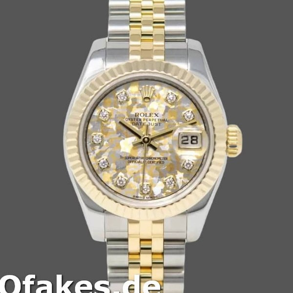 Super Clone Women's Rolex Datejust-179173, 26mm, Jubilee Crystal Grey & Champagne Dial, Lady Grey
