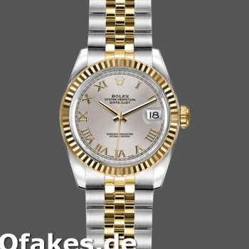 Super Clone Women's Rolex Datejust-179173, 26mm, Silver Roman Numeral Dial, Lady Silver