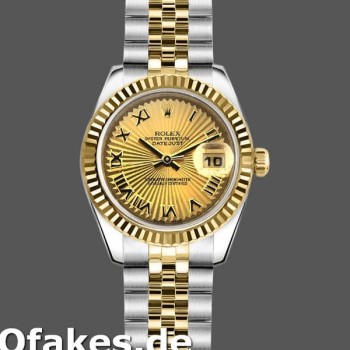 Super Clone Women's Rolex Datejust-179173, 26mm, Sunbeam Champagne Dial, Fluted Bezel, Lady Champagne