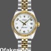 Super Clone Women's Rolex Datejust-179173, 26mm, White Arabic Numerals Dial, Fluted Bezel, Lady White