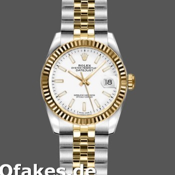 Super Clone Women's Rolex Datejust-179173, 26mm, White Index Dial, Fluted Bezel, Lady White