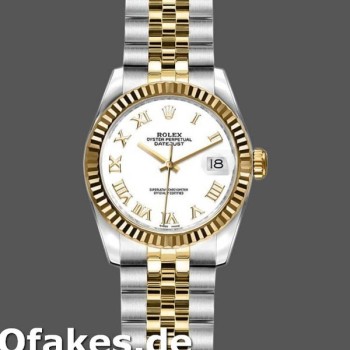 Super Clone Women's Rolex Datejust-179173, 26mm, White Roman Numeral Dial, Lady White