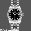 Super Clone Women's Rolex Datejust-179174, 26mm, Black Diamond Dial, Fluted Bezel, Lady Black