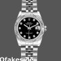 Super Clone Women's Rolex Datejust-179174, 26mm, Black Diamond Dial, Fluted Bezel, Lady Black