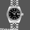 Super Clone Women's Rolex Datejust-179174, 26mm, Black Index Dial, Fluted Bezel, Lady Black