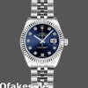 Super Clone Women's Rolex Datejust-179174, 26mm, Blue Diamond Dial, Fluted Bezel, Lady Blue