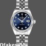 Super Clone Women's Rolex Datejust-179174, 26mm, Blue Diamond Dial, Fluted Bezel, Lady Blue
