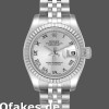 Super Clone Women's Rolex Datejust-179174, 26mm, Silver Roman Dial, Fluted Bezel, Lady Silver