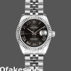 Super Clone Women's Rolex Datejust-179174, 26mm, Sunbeam Black Roman Dial, Fluted Bezel, Lady Black