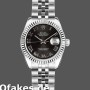 Super Clone Women's Rolex Datejust-179174, 26mm, Sunbeam Black Roman Dial, Fluted Bezel, Lady Black